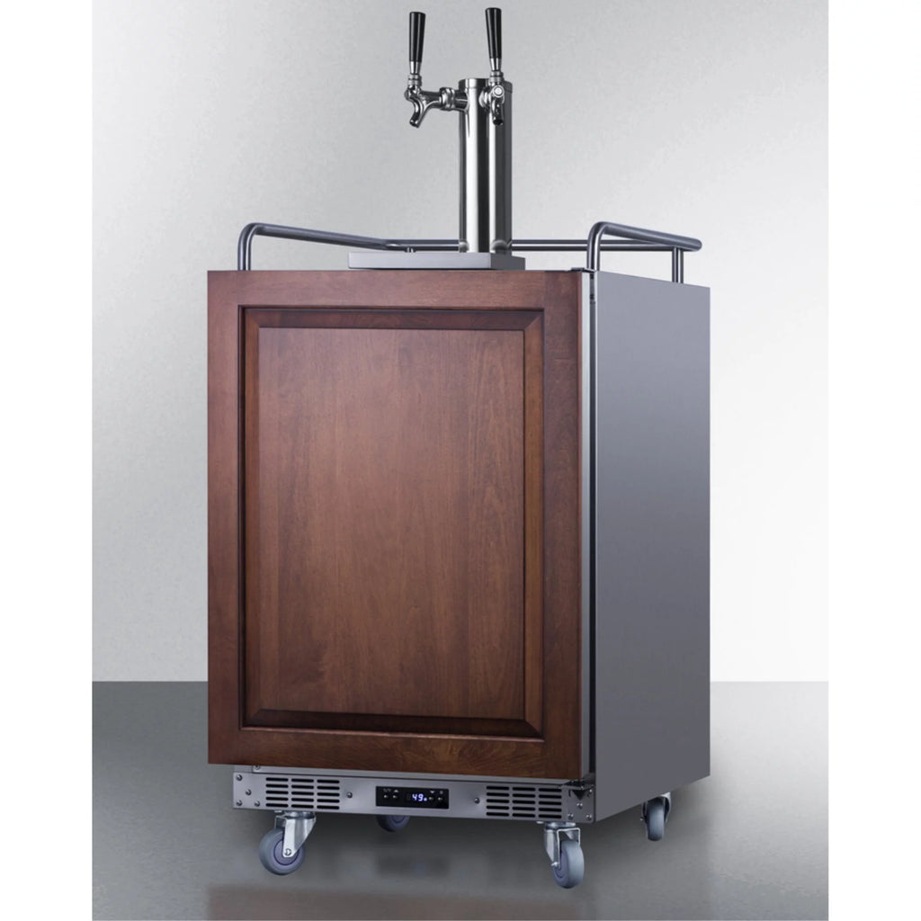 Built-in undercounter dual tap kegerator, stainless steel, panel-ready door O601