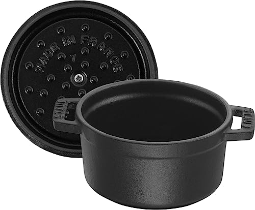STAUB Cast Iron Dutch Oven 5.5-qt Round Cocotte, Black Matte P4487