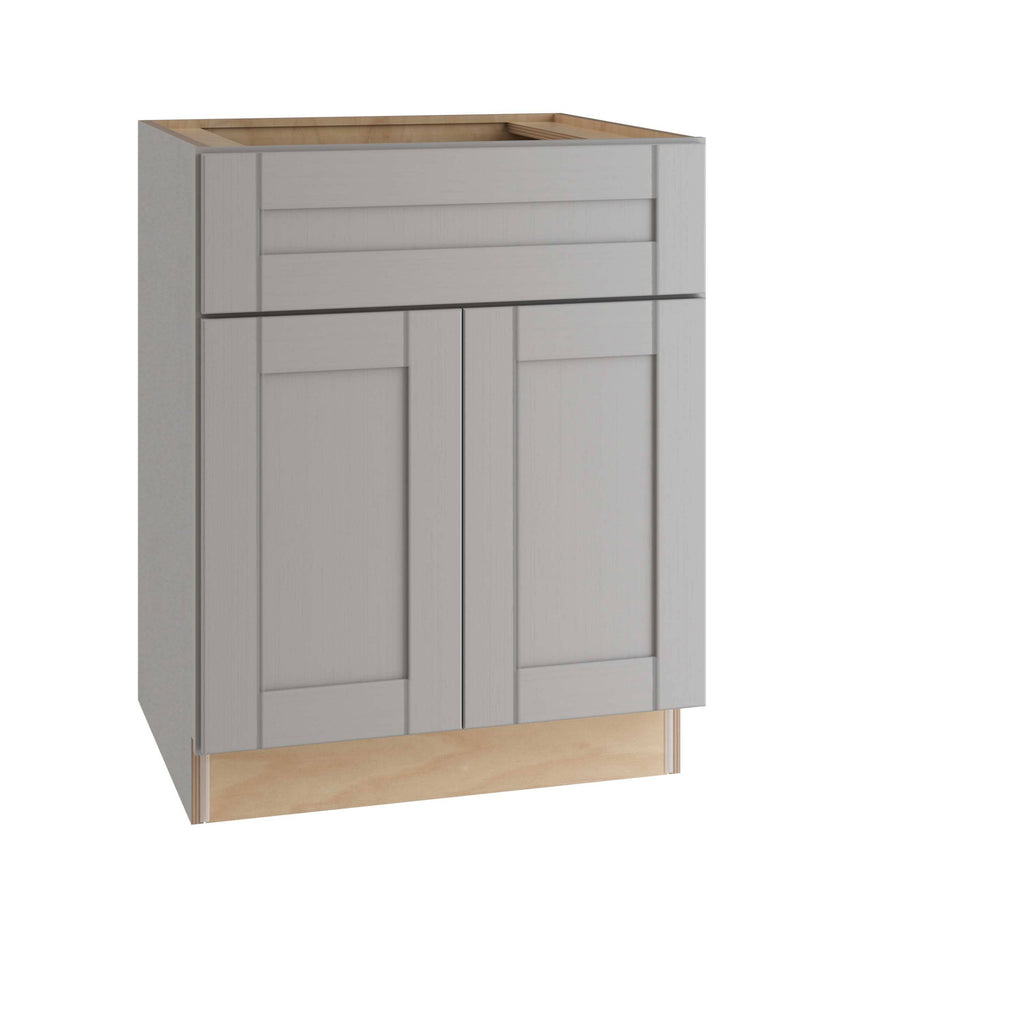 Contractor Express Cabinets SB24-XVG Veiled Gray Shaker Assembled Plywood 24 in. x 34.5 in. x 24 in. Sink Base Kitchen Cabinet w