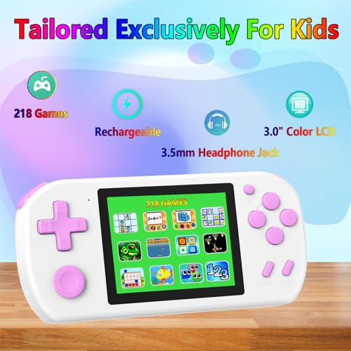 Handheld Games for Kids with 218 Built-in Games, 3.0" HD Screen, Blue G103188