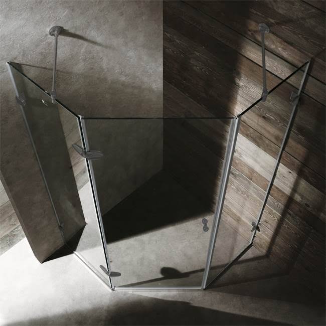 Vigo Frameless Neo-Angle Shower Enclosure Brushed J351