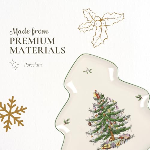 Spode Christmas Tree 14-Inch Tree-Shaped Porcelain Serving Platter H48565