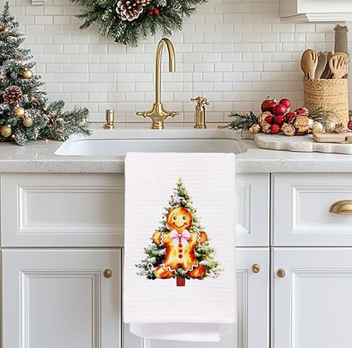 Christmas Tree Kitchen Towels - Neutral Christmas Hand Towels, 16 x 24 Inch V47794