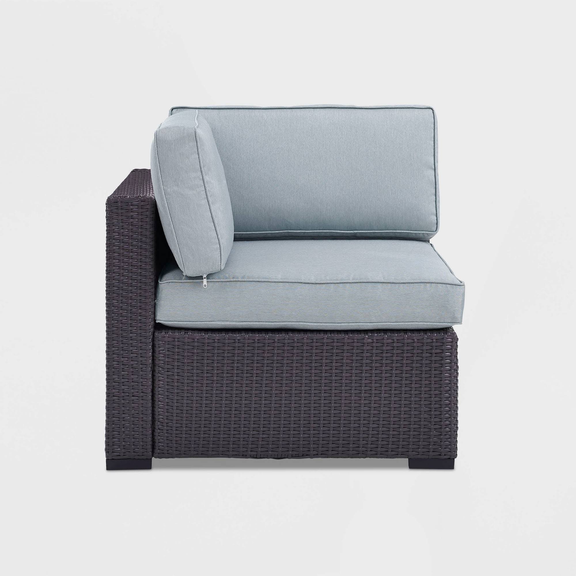 Crosley Brands Biscayne Outdoor Wicker Corner Chair Mist/Brown V633