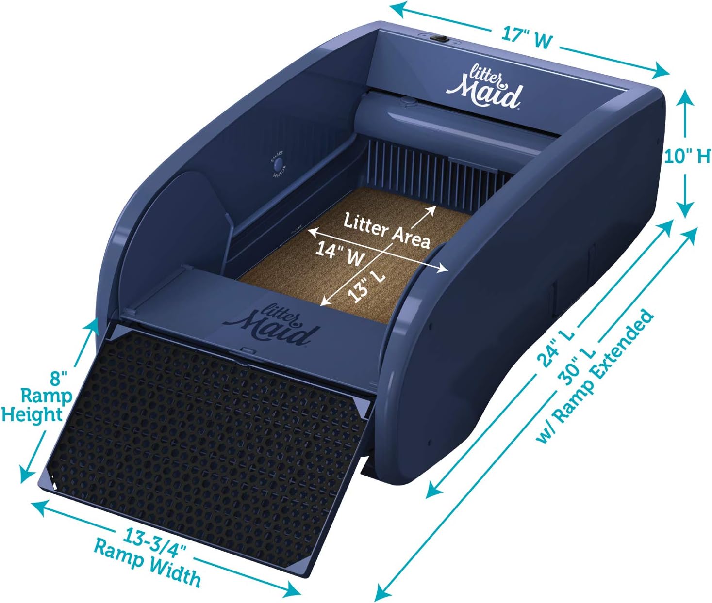 LitterMaid® Single Cat Self-Cleaning Litter Box, Blue J57189