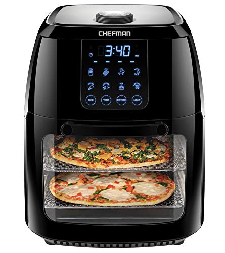 CHEFMAN Multifunctional Digital Air Fryer Rotisserie Dehydrator Convection Oven, 10L, Black H5903