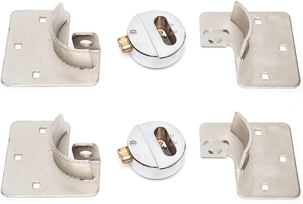 2pcs Garage Shed Door Lock Shackle Padlock with Keys E698014
