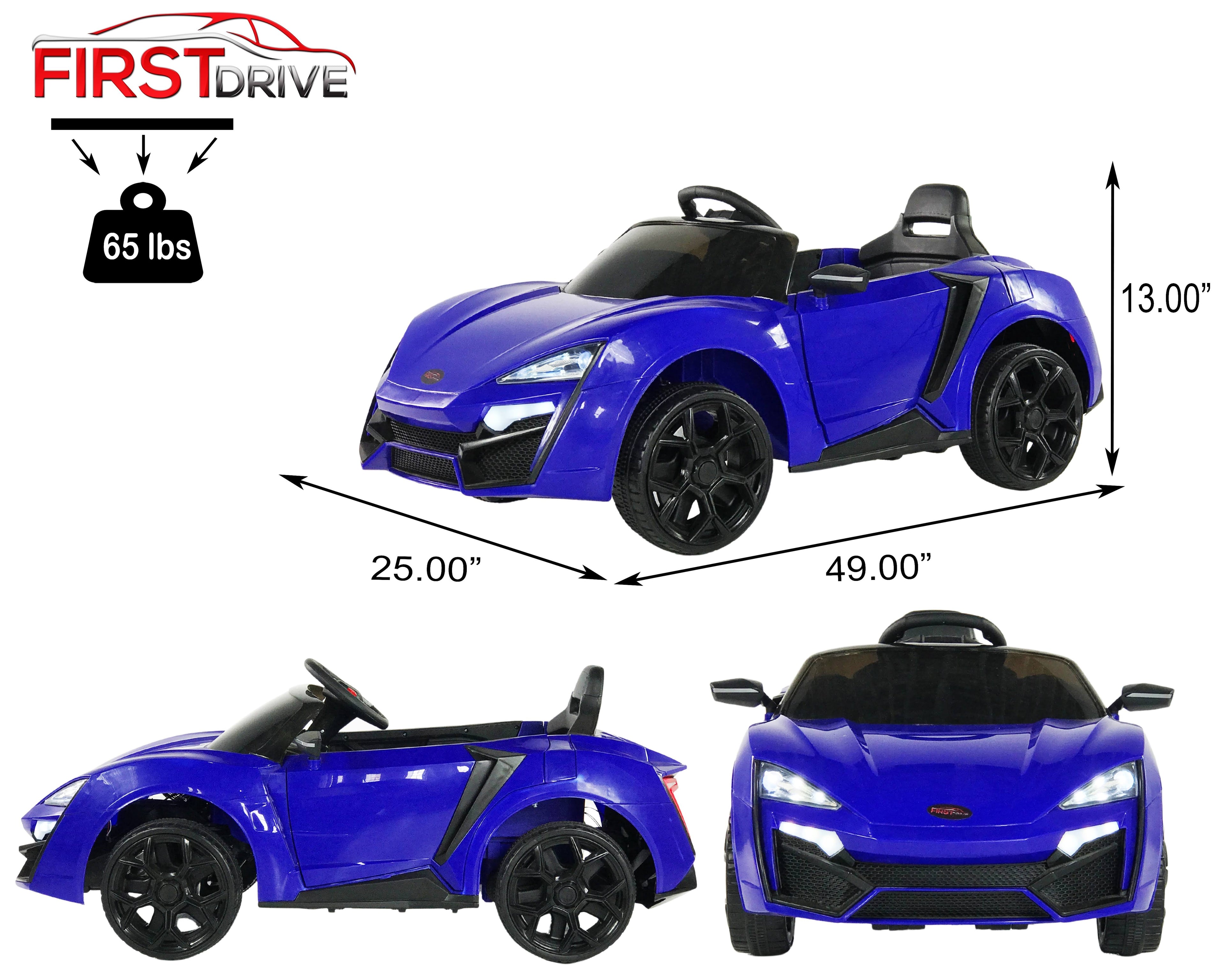 First Drive Lykan Hypersport Style Blue 12V Kids Ride On Car with Remote K15732