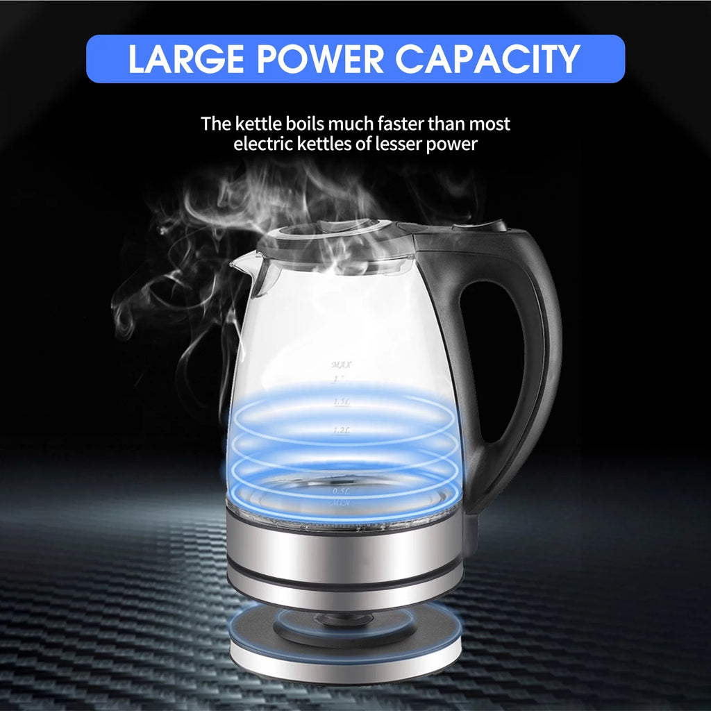 1.7L Electric Kettle 1500W Glass with Auto Shut-Off L330