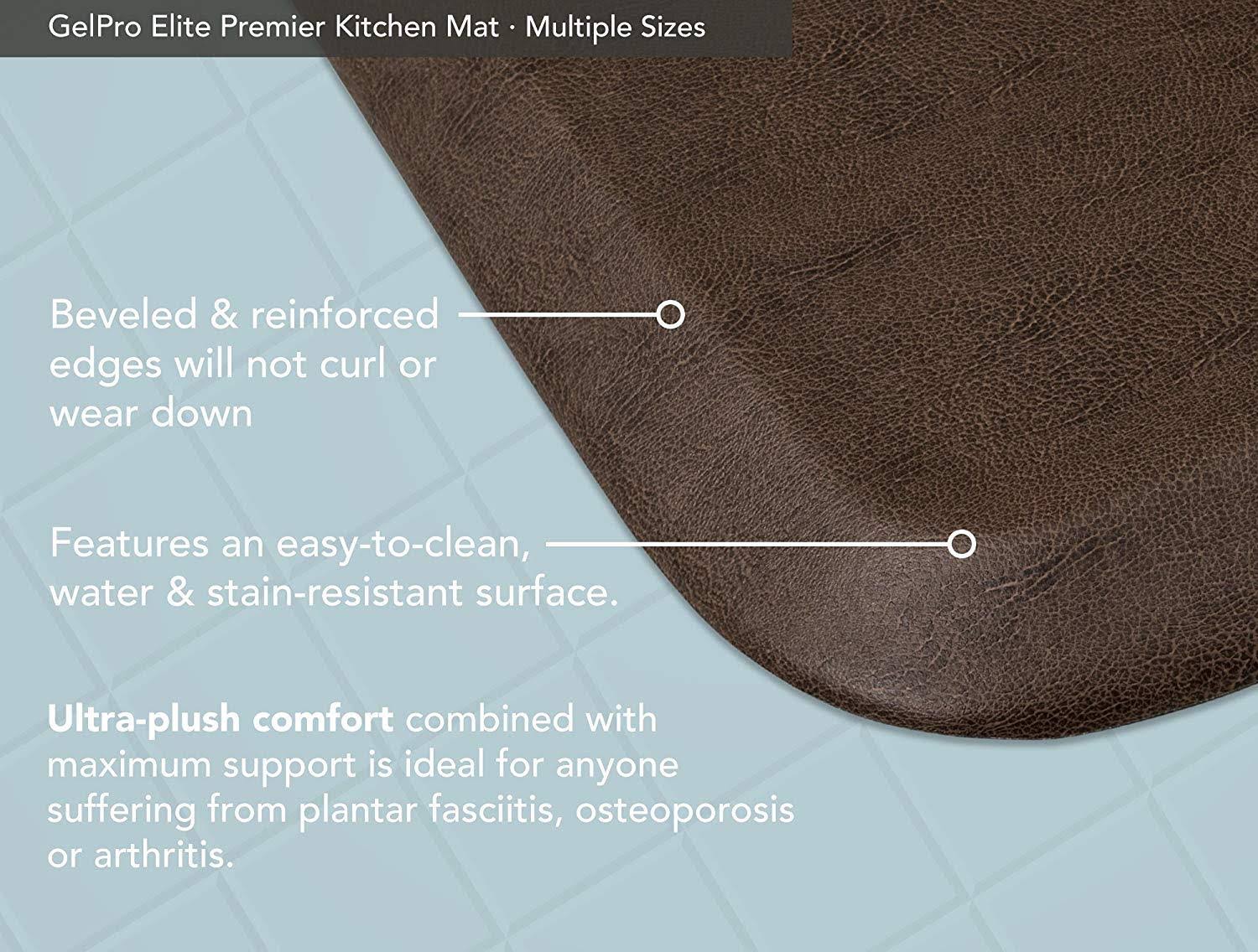 GelPro Elite Vintage Leather Anti Fatigue Kitchen Mat, Rustic Brown N322
