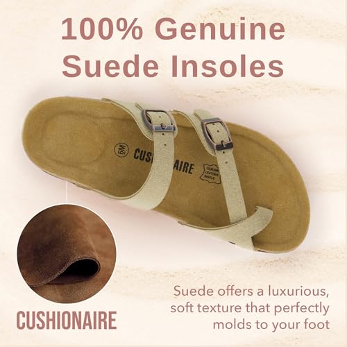 CUSHIONAIRE Women's Luna Cork Footbed Sandal I795