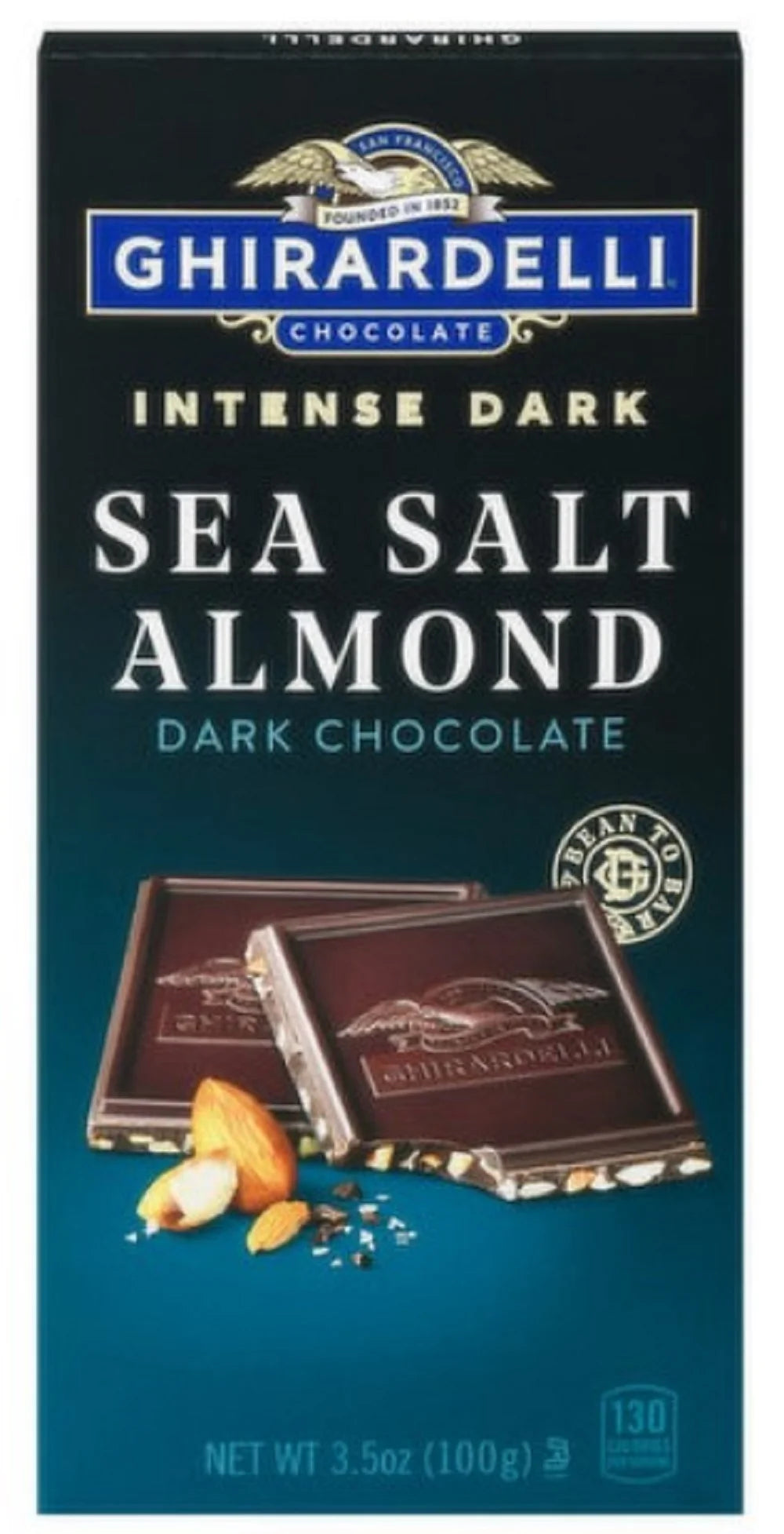 GHIRARDELLI Intense Dark Chocolate Bar, Sea Salt Almond, 3-Pack M443373
