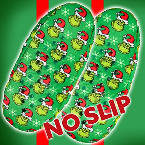 Bioworld Dr. Seuss Grinch Slipper Socks with No-Slip Sole X3437