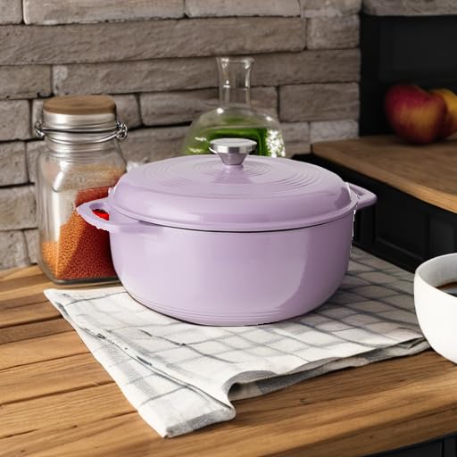 Lodge 6 Quart Enameled Cast Iron Dutch Oven with Lid, Indigo A835868