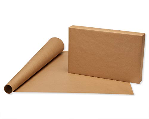 American Greetings Vintage Kraft Christmas Wrapping Paper Rolls, 4 Rolls, 80 sq. ft. D740