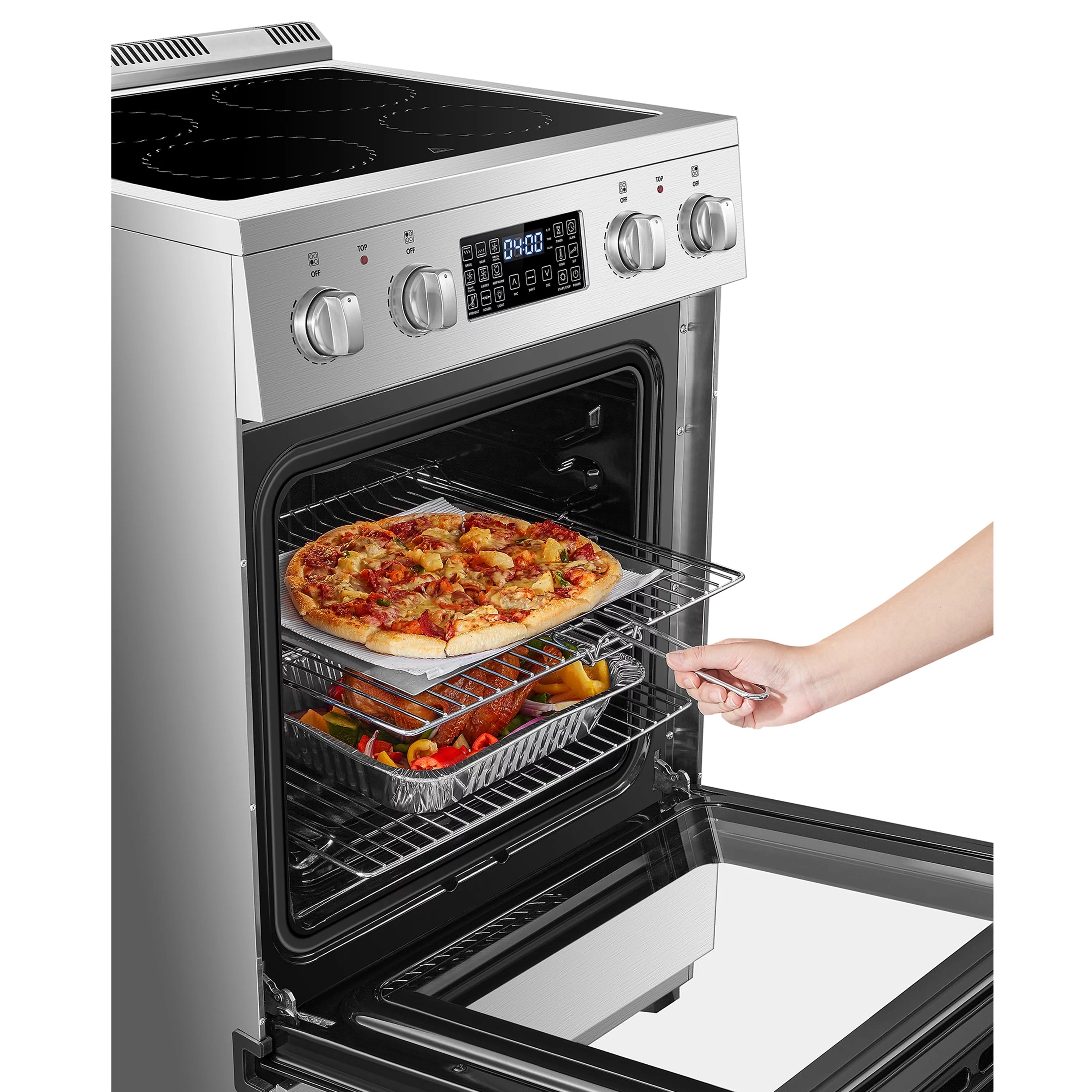 Lanbo 24 inch 2.9 Cu.ft Freestanding Electric Range with Air Fry and Convection Oven O961668