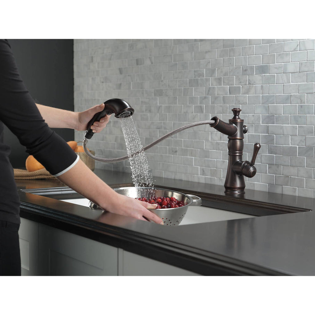 Delta 4197-RB-DST Cassidy Single Handle Pull-Out Kitchen Faucet, Venetian Bronze P279