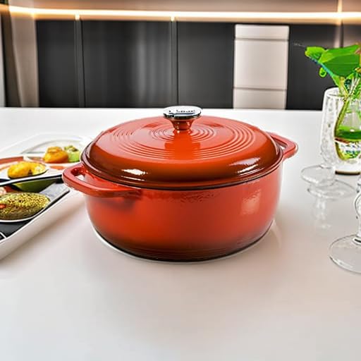 Lodge 6 Quart Enameled Cast Iron Dutch Oven with Lid, Indigo A835868