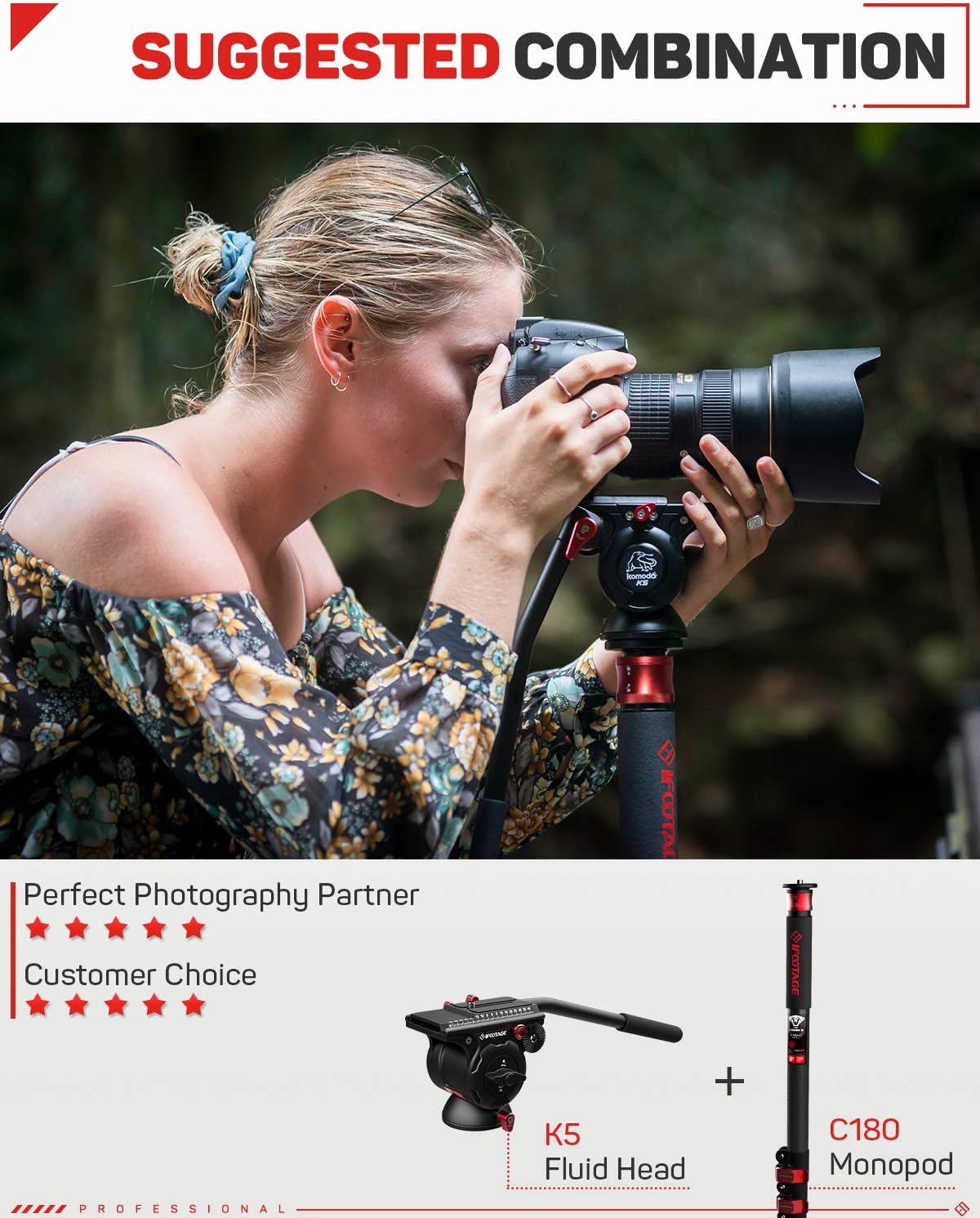 IFOOTAGE Fluid Drag Video Tripod Head for DSLR Cameras M92532
