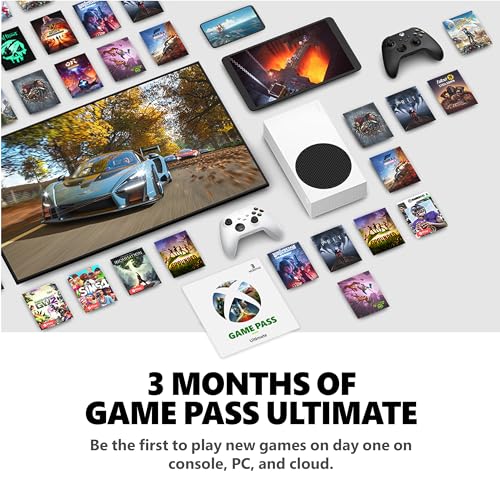 Xbox Series S Starter Bundle with Game Pass Ultimate 3 Month Membership, 512GB SSD J473
