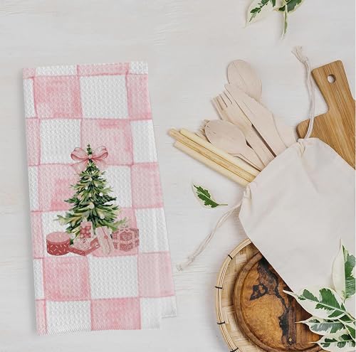 Christmas Tree Kitchen Towels - Neutral Christmas Hand Towels, 16 x 24 Inch V47794