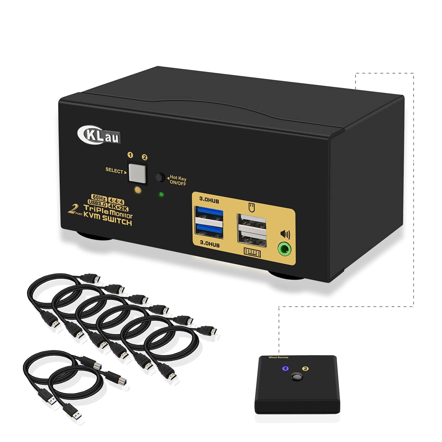 USB-C KVM Switch 4K@60Hz 2 in 1 Out with Audio and USB 2.0 Hub S5620