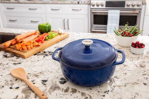Lodge 6 Quart Enameled Cast Iron Dutch Oven with Lid, Indigo A835868