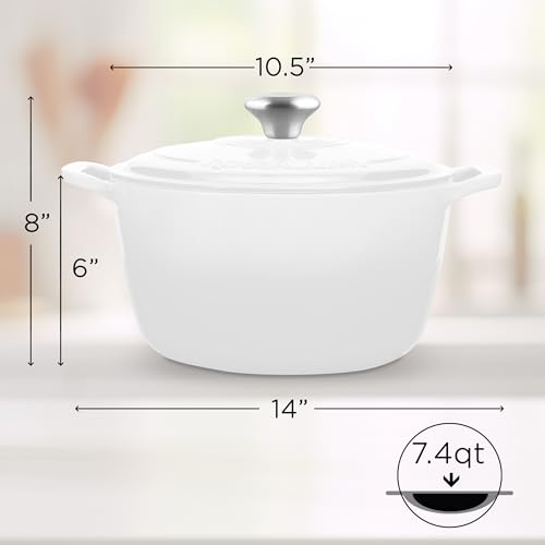 Signature Enameled Cast Iron Dutch Oven 5.5Q with Lid, Oyster Grey A277