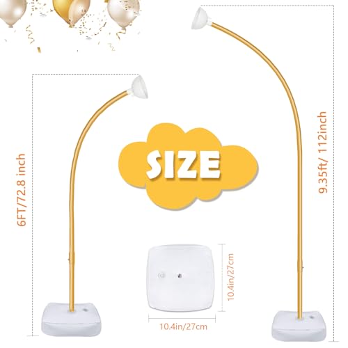 AerWo Balloon Arch Kit 9.35FT & 6FT with Gold Frame Stand for Wedding Party Decor C288064