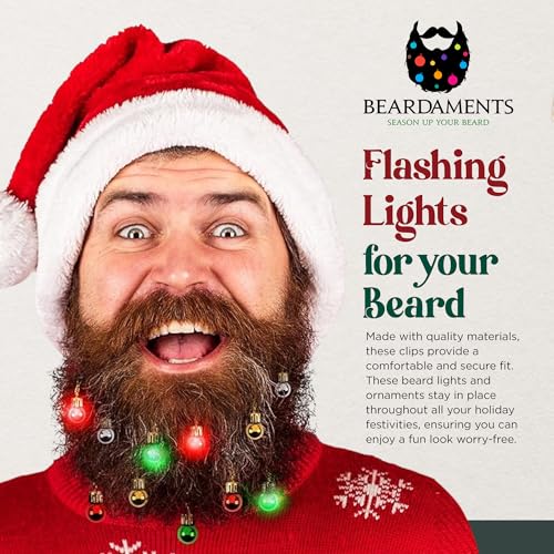 Beardaments Beard Lights - Light-Up Beard Ornaments for Men - 16pc W99268