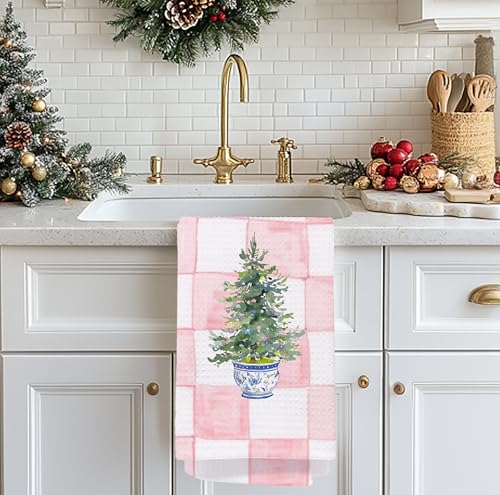Christmas Tree Kitchen Towels - Neutral Christmas Hand Towels, 16 x 24 Inch V47794