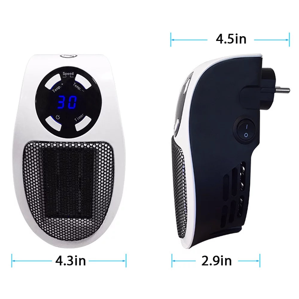 Ponyta 500W Plug-in Space Heater with Thermostat & Timer E861