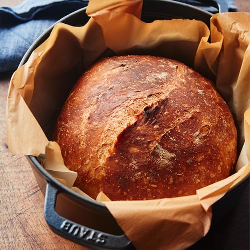 STAUB Cast Iron Dutch Oven 5.5-qt Round Cocotte, Black Matte P4487