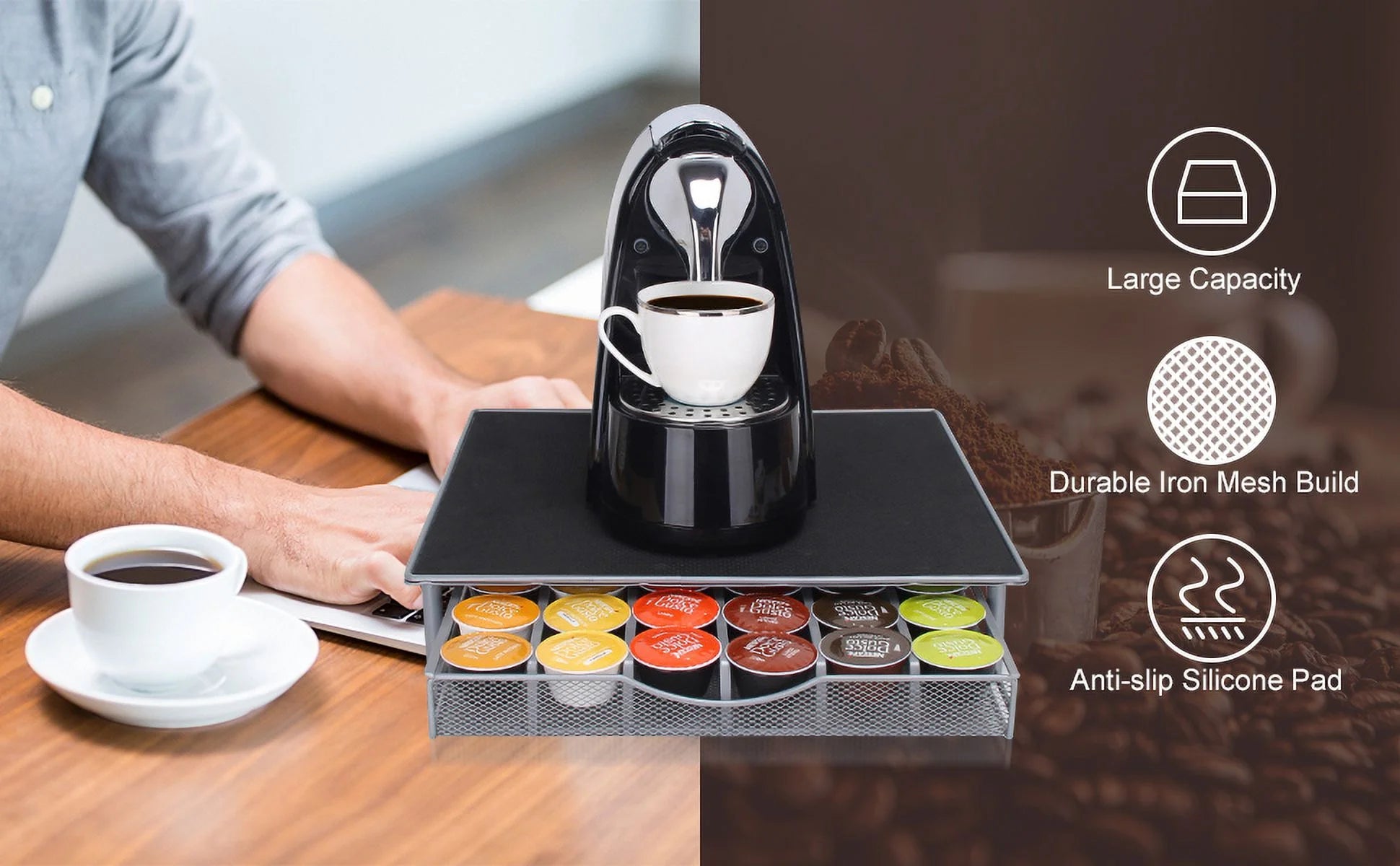 Isyunen K-Cup Holder Drawer Storage for Keurig Coffee Pods, 36 Capacity H394