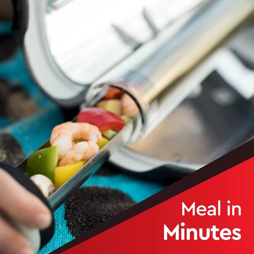 QCAI Go Portable Camping Stove with Fusion Solar Oven, Silver N2930