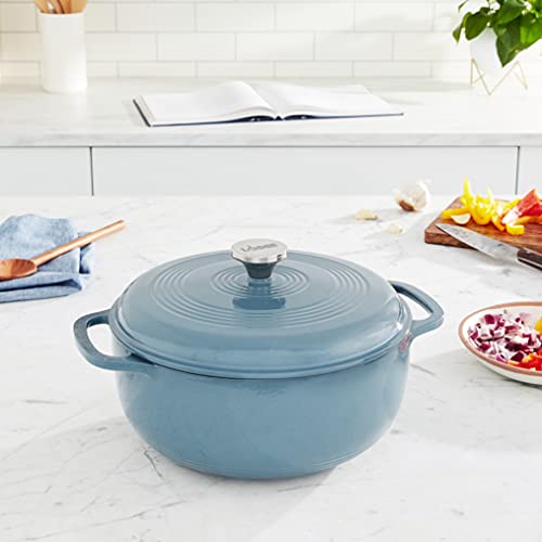 Lodge 6 Quart Enameled Cast Iron Dutch Oven with Lid, Indigo A835868