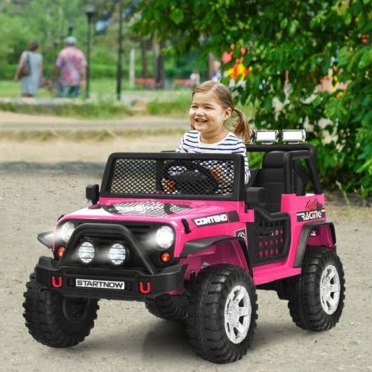 Costway 12V Kids Remote Control Electric Ride on Truck Car - Pink B556