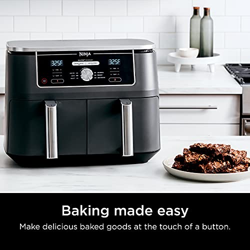 Ninja DZ401 Foodi 10 Quart DualZone XL 2-Basket Air Fryer, Grey L260