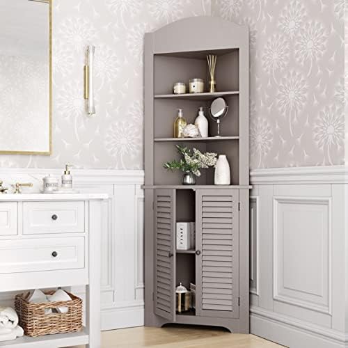 Tall Corner Cabinet, Taupe