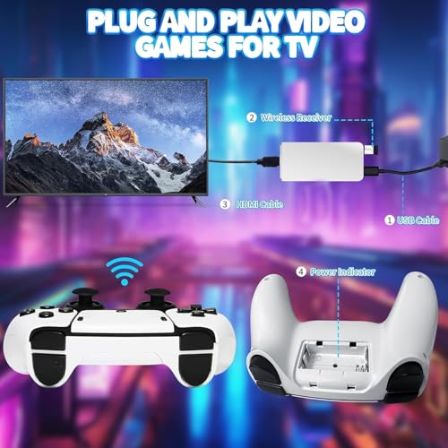 Retro Gaming Console with Dual Controllers, HDMI Output R4517