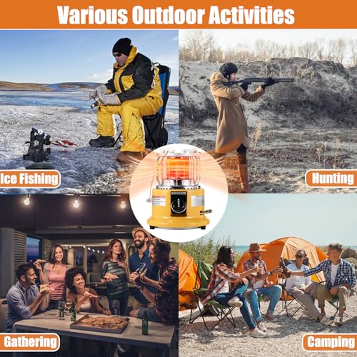 2 in 1 Propane Heater & Stove, 13000 BTU Portable Indoor with Handle H9158