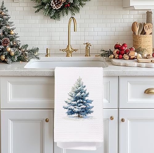 Christmas Tree Kitchen Towels - Neutral Christmas Hand Towels, 16 x 24 Inch V47794