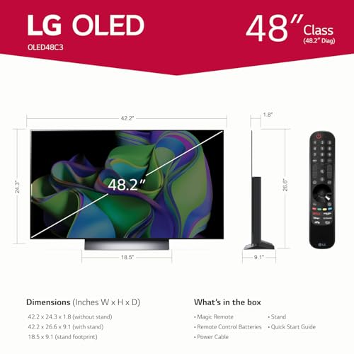 LG C3 Series 55-Inch OLED evo 4K Smart TV with Magic Remote O190119