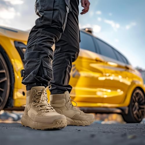 NORTIV 8 Men's Lightweight Leather Combat Boots W79068
