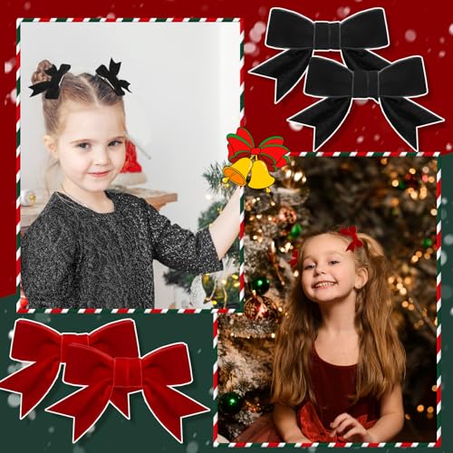 8 Pcs Velvet Hair Bows for Girls with Alligator Clips W5207