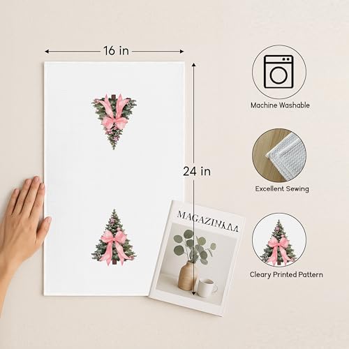 Christmas Tree Kitchen Towels - Neutral Christmas Hand Towels, 16 x 24 Inch V47794
