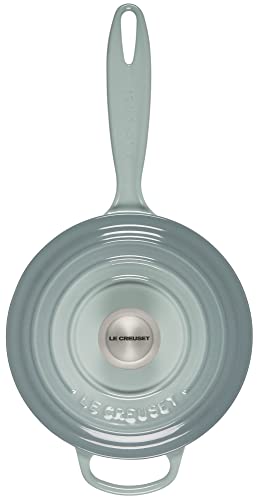 Le Creuset Enameled Cast Iron Signature Round Dutch Oven with Lid, 5.5 Quart, Sea Salt F256