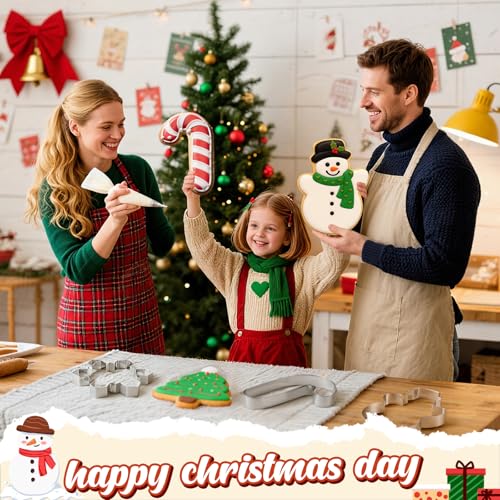 6 Pcs Large Christmas Cookie Cutters Stainless Steel Baking Molds M8080