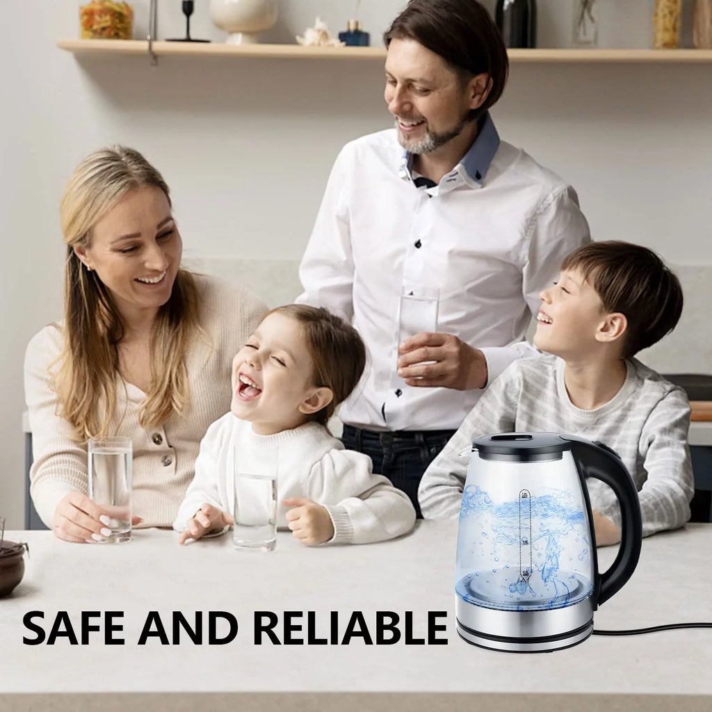 Electric Kettle 1.8L Glass and Steel with Auto Shut-Off N757895