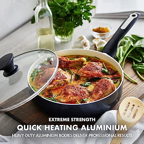 GreenPan Rio 16 Piece Cookware Set, Hard Anodized Ceramic Nonstick, Black C3064